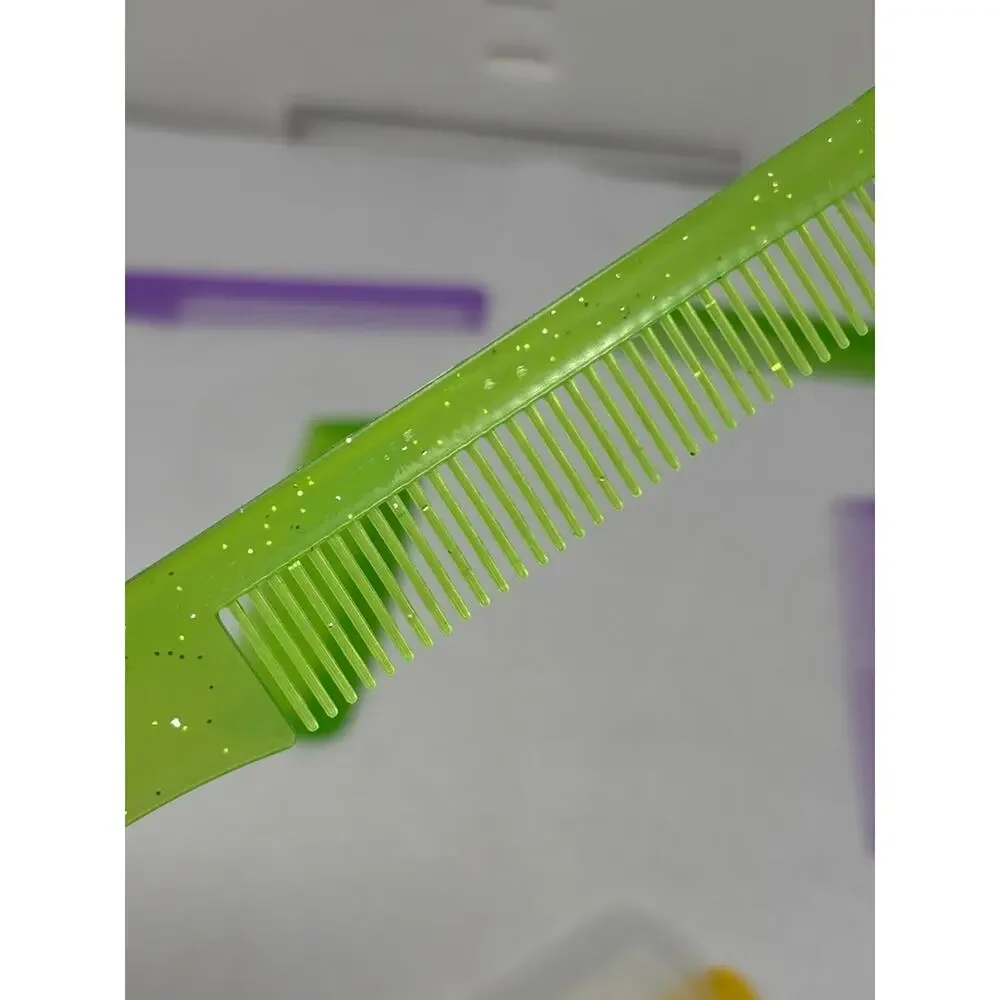 Lot of‎ 9 Vintage Pocket Purse Styling Hair Combs Nylon Rat Tail Pick Glitter